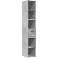 vidaXL Hoge kast 30x42,5x185 cm bewerkt hout betongrijs
