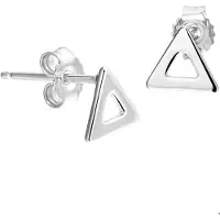 TFT Oorknoppen Driehoek Zilver Gerhodineerd Glanzend 6 mm x 7 mm