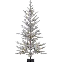 A Perfect Christmas Snowy Jersey verlichte kunstkerstboom - 120 cm - Wit geflockt - Ø60 cm - 610 tips - 120 ledlampjes (warm wit) - Besneeuwd/Frosted