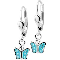 Trendjuwelier huiscollectie TFT Oorhangers Vlinder Brisur Haak Zilver Glanzend 22 mm x 6.5 mm