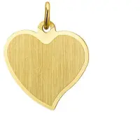 The Jewelry Collection Huiscollectie Graveerhanger Hart Mat Gediamanteerd