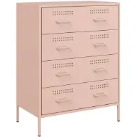 vidaXL Dressoir 68x39x89 cm staal roze