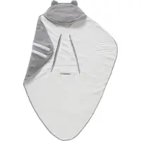 Vertbaudet Babyreisdeken met capuchon van microvezel, fleece voering grijs