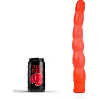 All Red Geribbelde Anaal Dildo 32 x 4,5 cm - rood