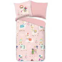 Good Morning Kinder Dekbedovertrek Katoen Flanel Ladida - pink 140x200/220cm