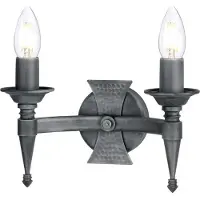 Elstead Lighting LED Wandlamp Saxon | 2X E14 Max 60W | Black/Silver Patina