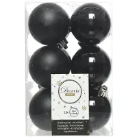 Kaemingk Kerstballen set | | Ø 6 cm | 12 stuks (Zwart)