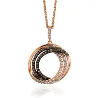 Orphelia Silver 925 Zh-7055 Pendant With Chain Rose Gold Plating White;Brown Zirconium