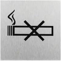 Pricenet Aluminium deurbordje " pictogram roken verboden " 120x120mm
