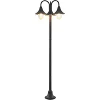 LINDBY Edric lantaarnpaal, hoogte 215 cm, antraciet, aluminium Edric, dimbaar, zwart, Aluminium, Vintage
