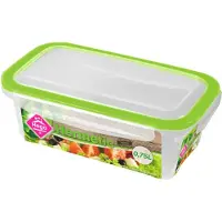 Hega hogar 12x Voorraad/vershoudbakjes 0,75 liter transparant/groen