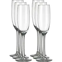 Royal Leerdam 12x Champagneglazen/flutes transparant Plaza 190 ml -19 cl -