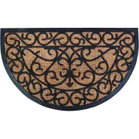 Esschert Design Best for Boots Deurmat - 2x - halfrond - kokos en rubber - 75 x 45 cm - Deurmatten schoonloopmatten