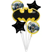 Amscan folieballonnen DC Comics Batman junior zwart/geel 5-delig