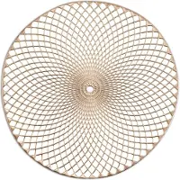 Zeller placemats - 4x - rond - mandala - goud - 38 cm - onderleggers