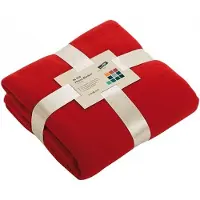 James & nicholson Fleece bankdeken/plaid - 10x - rood - 130 x 170 cm - 240 grams - pluisvrij - wasbaar