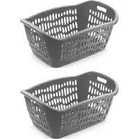 Hega hogar Wasmand - 4x - grijs - waskrat - 61 x 43 x 28 cm - 38L