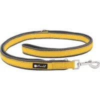 Petlando Trainingslijn Outdoor Geel & Grijs - Hondenriem - 230x3 cm - maat L