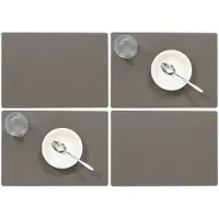 Wicotex luxe Placemats Plain - Set van 10x stuks - donkergrijs - 43 x 30 cm - Met anti slip laag - Teflon coating toplaag