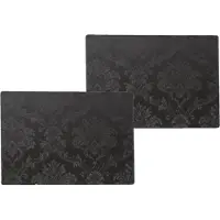 Wicotex 2x stuks tafel placemat amatista - zwart - 30 x 43 cm - stevige onderlegger - anti-slip - pu coating toplaag