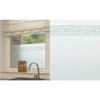 Patifix Raamfolie - Griekse patroon rand - 2 m - semi-transparant - vinyl - zelfklevend - voor ramen en deuren