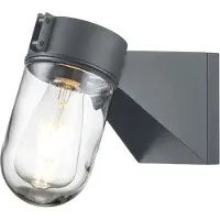 ELSTEAD Wandlamp buiten Portofino, dimbaar, alu / grijs / zink, metaal, Modern, Wandlamp buiten