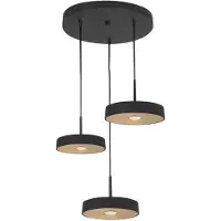 Highlight Hanglamp Bright 3lichts Zwart/Goud Rond