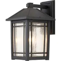 QUOIZEL LED Wand Buitenlamp Cedar Point | 1X E27 Max 60W | IP44 | Dimbaar | Black