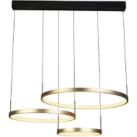 Searchlight Grace 3Ring Hanglamp Zwart/Goud