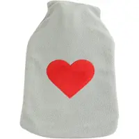 MARBEAUX Kruik - Warmwaterkruik met Zachte Hoes - Hart - Grijs - 1,8 Liter - Kruik