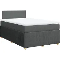 vidaXL Boxspring met matras stof donkergrijs 120x190 cm