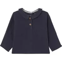 Vertbaudet Babyshirt van katoengaas om te personaliseren nachtblauw