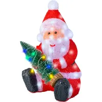 Lumineo Kerstfiguur Kerstman Boom Met Verlichting 31 X 33 X 49,5 Cm