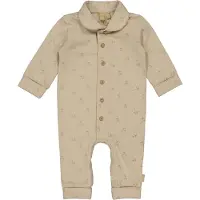 LEVV Newborn baby gebloemd boxpak JADY taupe Bruin Jongens Stretchkatoen Klassieke kraag - maat 68