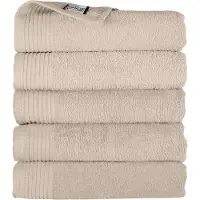 The One Towelling Hotelkwaliteit Handdoeken Set - 5 Stuks - 50 x 100 cm - 450 g/m2 - 100% Katoen - Zacht en Absorberend - Beige