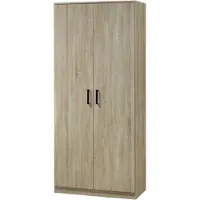 Interiax Opbergkast - Kledingkast 'Lucas' - 2 Deuren, 1 Hanger & 2 Legplanken | Sonoma Eik | 184x80x42 cm