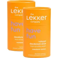 The Lekker Company deodorant stick mandarijn & citroen duoverpakking
