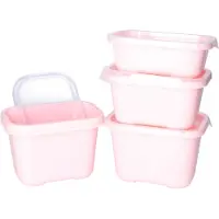 Juypal Hogar Juypal Vershoudbakjes nestbaar - 5 delig - BPA vrij - meal prep - diverse maten- Roze - luchtdicht - herbruikbaar
