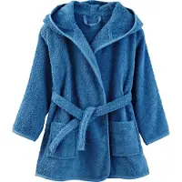 Vertbaudet Kinderbadjas met capuchon blauw denim