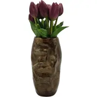 Deco4yourhome - Vaas - Metaal - Bloemenvaas - Antiek Goud - Gold - 20cm