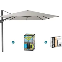 Platinum Challenger zweefparasol T2 Premium - 3,5x2,6 m. - Manhattan met ingraafvoet en hoes