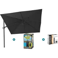Platinum Challenger zweefparasol T2 - 3x3 m. - Faded Black- met ingraafvoet en hoes