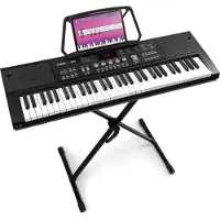 Max KB15 Keyboard set voor beginners met keyboardstandaard - Ideaal voor beginners - Oplaadbare accu