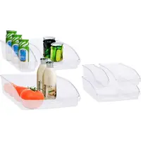 Excellent houseware Koelkast/keuken organizer bakken set 6x stuks - transparant - kunststof - groente lades