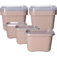 Juypal Hogar Juypal Vershoudbakjes nestbaar - BPA vrij - meal prep - 9x stuks van 1 liter - beige - luchtdicht - herbruikbaar