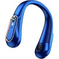Universeel Bovista Nekventilator - Draagbare Gezichtsventilator - Neck Fan - Met Koeling - Hals - Hoofd - Blauw - Zomer