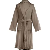 Tiseco - Badjas TRIGA - katoen - badstof, met zakken - S/M, taupe