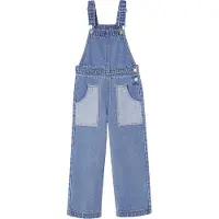 Vertbaudet Denim tuinbroek voor meisjes met grote contrasterende zakken middenblauw