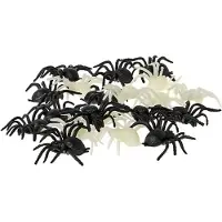 Atosa Speelgoed insecten figuren - Spinnen - set 40x stuks - kunststof - 4 x 6 cm - zwart/wit - nep/namaak - Halloween beestjes