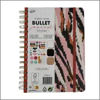 Kadoonline Premium Bullet Journal - Notitie Boek - Pink Panter - 78 pagina's - +2 sticker vellen - Elastiek - Hardcover - A5